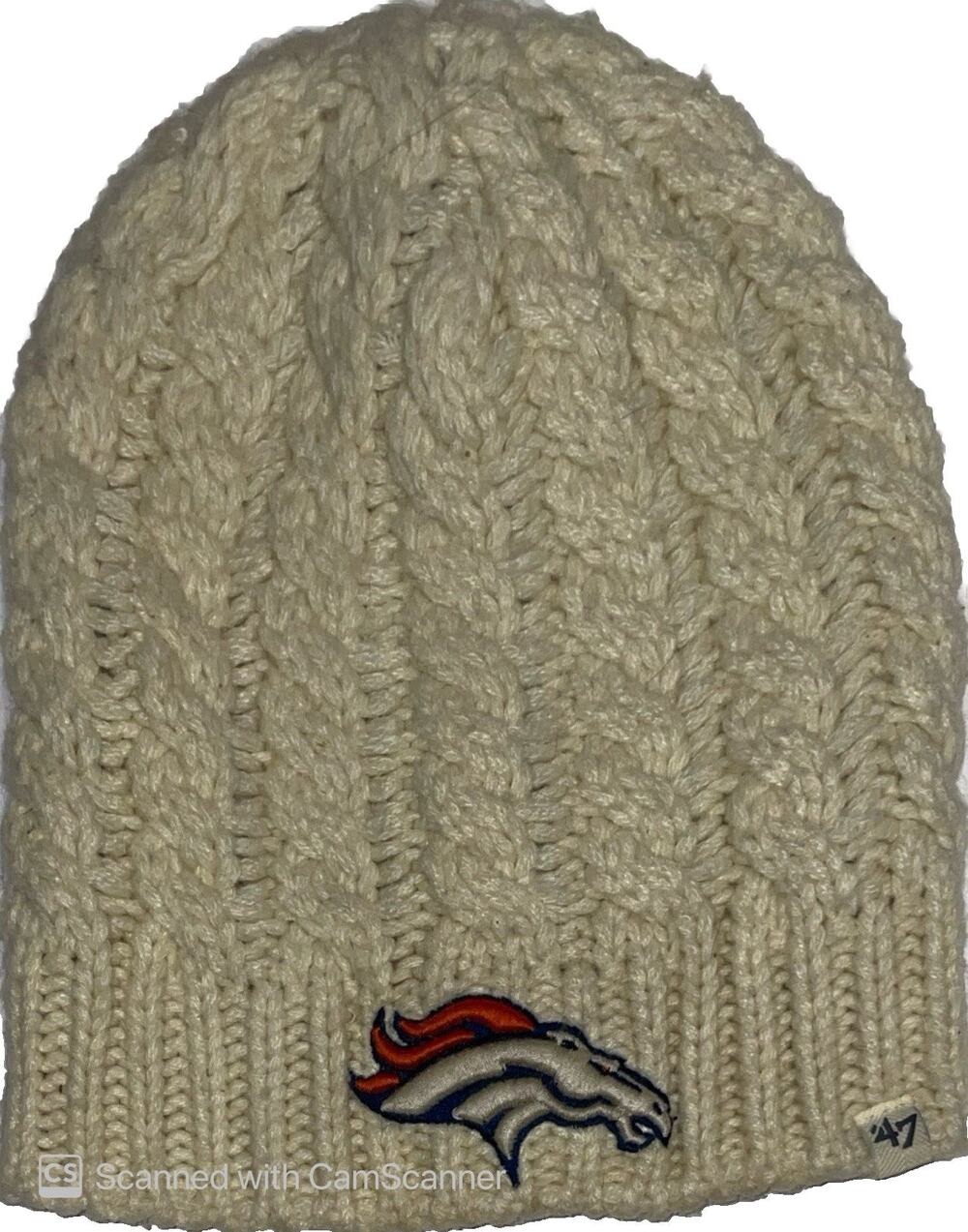 '47 Denver Broncos National Football League NFL Beige Cable Knit Beanie Hat
